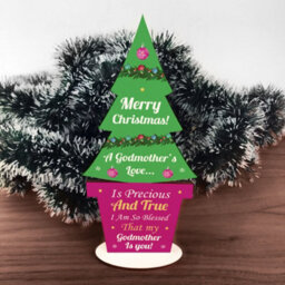 Red Ocean Christmas Godmother Gift Wood Christmas Tree Decoration