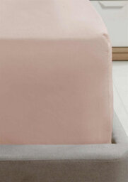 "Homespace Direct Ltd Luxury Super Soft Percale Plain 16"" Deep Fitted Sheet Single Blush Fitted Sheet" - thumbnail 1