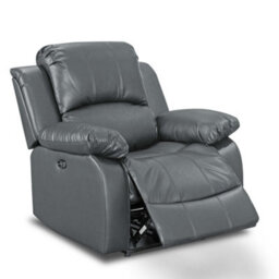 Electric Recliner Chair In Grey Faux Leather - thumbnail 4