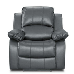 Electric Recliner Chair In Grey Faux Leather - thumbnail 2