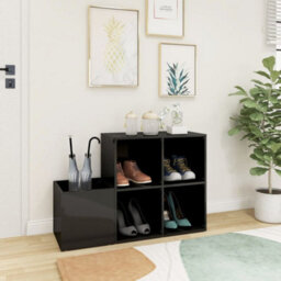 Walplus Hall Shoe Cabinet High Gloss Grey 105X35.5X70 Cm Engineered Wood - thumbnail 3