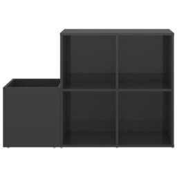 Walplus Hall Shoe Cabinet High Gloss Grey 105X35.5X70 Cm Engineered Wood - thumbnail 5