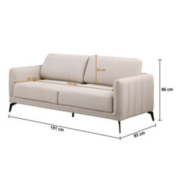 More4Homes Oslo Modern Scandi Style Fabric Living Room 3 Seater Sofa (Beige) - thumbnail 9
