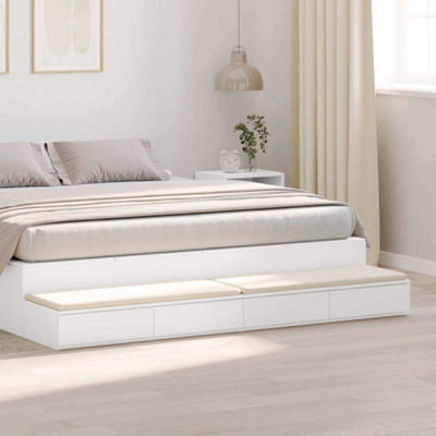Berkfield Bed Drawers White 200X36,5X16,5 Cm Engineered Wood - image 1