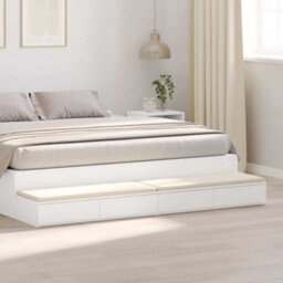 Berkfield Bed Drawers White 200X36,5X16,5 Cm Engineered Wood - thumbnail 1