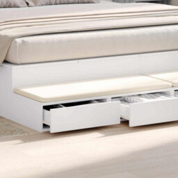 Berkfield Bed Drawers White 200X36,5X16,5 Cm Engineered Wood - thumbnail 4