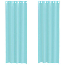 Berkfield Voile Curtains With Grommets 2 Pcs Turquoise - thumbnail 2