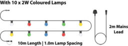 Eagle Connect Festoon Black Rubber Ip44 10M/10X2W Coloured Lamps - thumbnail 2