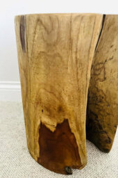 My Square Mile Wood Side Table Solid Tree Trunk Teak Suitable For Indoor/outdoor End Table 40Cm X 30Cm (Tree Trunk Side Table (40Cm)) - thumbnail 3