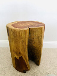My Square Mile Wood Side Table Solid Tree Trunk Teak Suitable For Indoor/outdoor End Table 40Cm X 30Cm (Tree Trunk Side Table (40Cm)) - thumbnail 5