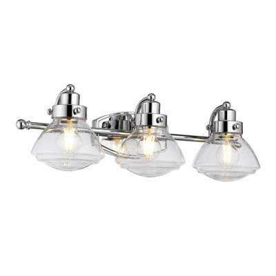 Luminosa Lighting Elstead Quoizel Scholar 3 Light Wall Light Polished Chrome Ip44 - image 1
