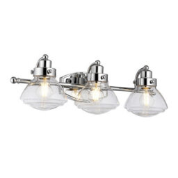 Luminosa Lighting Elstead Quoizel Scholar 3 Light Wall Light Polished Chrome Ip44 - thumbnail 1