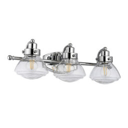 Luminosa Lighting Elstead Quoizel Scholar 3 Light Wall Light Polished Chrome Ip44 - thumbnail 2