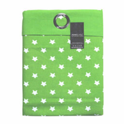 Homescapes Cotton Stars Green Ready Made Eyelet Curtain Pair, 137 X 182 Cm Drop - thumbnail 4