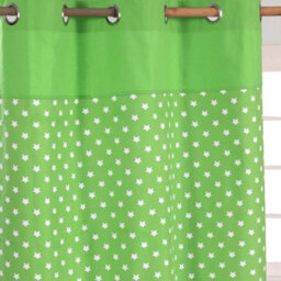 Homescapes Cotton Stars Green Ready Made Eyelet Curtain Pair, 137 X 182 Cm Drop - thumbnail 2