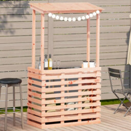 Vidaxl Outdoor Bar Table With Roof 112.5X57X195.5 Cm Solid Wood - thumbnail 1