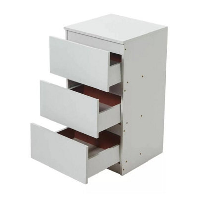 3 Drawers-32X30X59Cm Modern Bedside Table Drawers Cabinet Bedroom Furniture Storage Nightstand Shelf - image 1