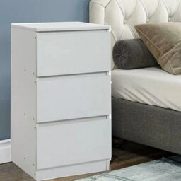 3 Drawers-32X30X59Cm Modern Bedside Table Drawers Cabinet Bedroom Furniture Storage Nightstand Shelf - thumbnail 4