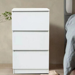 3 Drawers-32X30X59Cm Modern Bedside Table Drawers Cabinet Bedroom Furniture Storage Nightstand Shelf - thumbnail 3