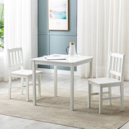 MCC Direct Solid Wooden Kitchen Dining Table And 2 Chairs White By Mcc - thumbnail 2