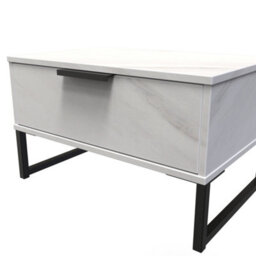 Beijing 1 Drawer Midi Bedside Cabinet In Marble (Ready Assembled) - thumbnail 4