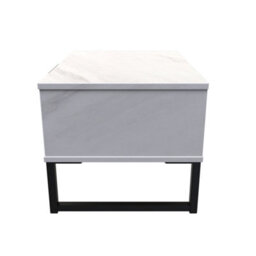 Beijing 1 Drawer Midi Bedside Cabinet In Marble (Ready Assembled) - thumbnail 2