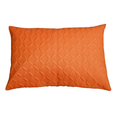 Homescapes Ultrasonic Orange Quilted Embossed Cushion Cover, 50 X 75 Cm