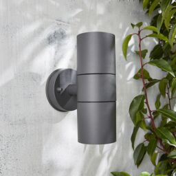 Zinc Odin Fixed Matt Black Mains-Powered Led Outdoor Up & Down On/off Wall Light (Dia)6Cm - thumbnail 3