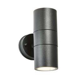 Zinc Odin Fixed Matt Black Mains-Powered Led Outdoor Up & Down On/off Wall Light (Dia)6Cm - thumbnail 5
