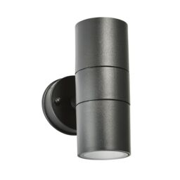 Zinc Odin Fixed Matt Black Mains-Powered Led Outdoor Up & Down On/off Wall Light (Dia)6Cm - thumbnail 8