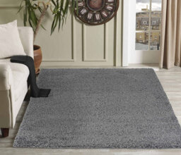 Modern Extra Large Small Soft 5Cm Shaggy Non Slip Bedroom Living Room Carpet Runner Area Rug - Dark Grey 160 X 230 Cm - thumbnail 2