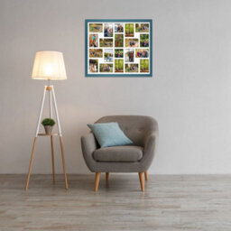 AK Frames 80X70Cm Navy Blue Modern Multi Photo Frame With White Mount - Holds 20 Apertures (18X) 6X4, (2X) 4X4 Photos - thumbnail 3