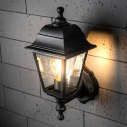 CGC Lighting Cgc Black Outdoor Wall Light Lantern Vintage Ip44 E27 Traditional Porch Security Polycarbonate Weatherproof - thumbnail 1