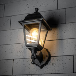 CGC Lighting Cgc Black Outdoor Wall Light Lantern Vintage Ip44 E27 Traditional Porch Security Polycarbonate Weatherproof - thumbnail 3