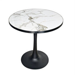 Round Marble Dining Table Mid Century Table Pedestal Base Modern Leisure Table - thumbnail 3