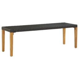 Berkfield Garden Bench 80 Cm Poly Rattan Black