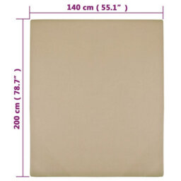 Walplus Jersey Fitted Sheet Taupe 140X200 Cm Cotton - thumbnail 4