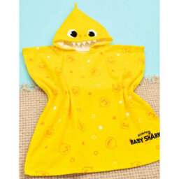 Baby Shark Childrens/kids Repeat Print Hooded Towel Yellow/white (One Size) - thumbnail 5