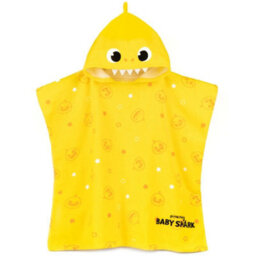 Baby Shark Childrens/kids Repeat Print Hooded Towel Yellow/white (One Size) - thumbnail 1