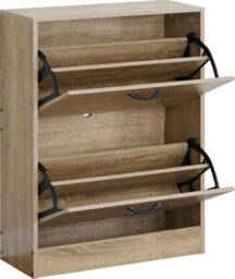 Celino 2 Drawer Shoe Cabinet Cupboard Storage Organiser Shoes Footwear Rack Hallway 60X24X81 Cm - thumbnail 3