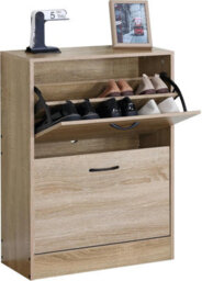 Celino 2 Drawer Shoe Cabinet Cupboard Storage Organiser Shoes Footwear Rack Hallway 60X24X81 Cm - thumbnail 4