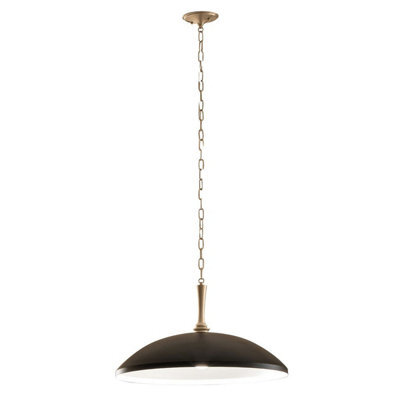 Luminosa Lighting Elstead Kichler Delarosa Dome Pendant Ceiling Light Contemporary Black, Champagne Bronze 1X E27 - image 1