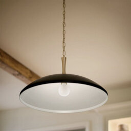 Luminosa Lighting Elstead Kichler Delarosa Dome Pendant Ceiling Light Contemporary Black, Champagne Bronze 1X E27 - thumbnail 5