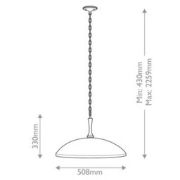 Luminosa Lighting Elstead Kichler Delarosa Dome Pendant Ceiling Light Contemporary Black, Champagne Bronze 1X E27 - thumbnail 3