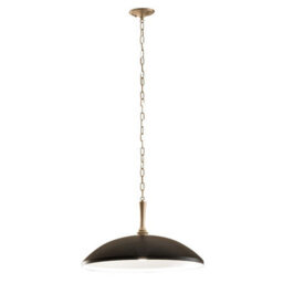 Luminosa Lighting Elstead Kichler Delarosa Dome Pendant Ceiling Light Contemporary Black, Champagne Bronze 1X E27 - thumbnail 1