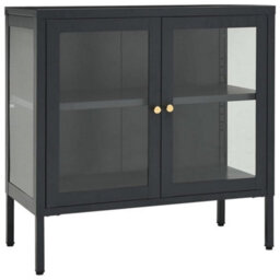 Vidaxl Sideboard Anthracite 70X35X70 Cm Steel And Glass - thumbnail 2