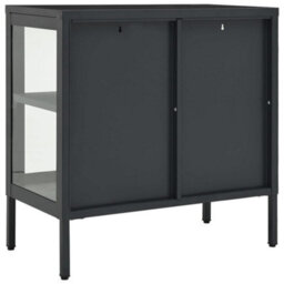 Vidaxl Sideboard Anthracite 70X35X70 Cm Steel And Glass - thumbnail 5