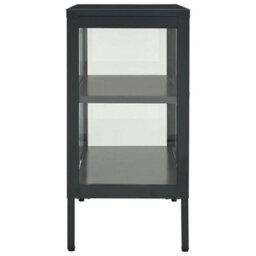 Vidaxl Sideboard Anthracite 70X35X70 Cm Steel And Glass - thumbnail 4