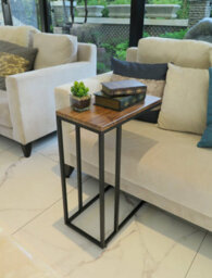 Aspect Furniture Bellini C Shaped Table/ Sofa Side Table (Vintage/black) - thumbnail 2