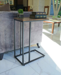 Aspect Furniture Bellini C Shaped Table/ Sofa Side Table (Vintage/black) - thumbnail 5